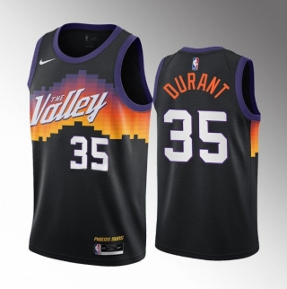 Men's Phoenix Suns #35 Kevin Durant Balck City Edition Stitched Basketball Jersey