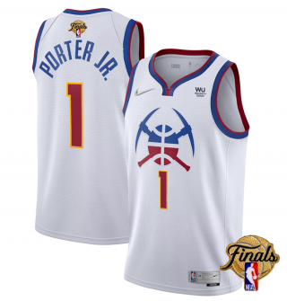 Men's Denver Nuggets #1 Michael Porter Jr. White 2023 Finals Earned Edition Stitched Basketball Jersey