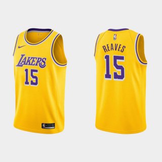 Men's Los Angeles Lakers #15 Austin Reaves Gold Stitched Jersey