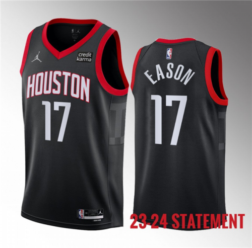 Men's Houston Rockets #17 Tari Eason Black 2023 Statement Edition Stitched Basketball Jersey