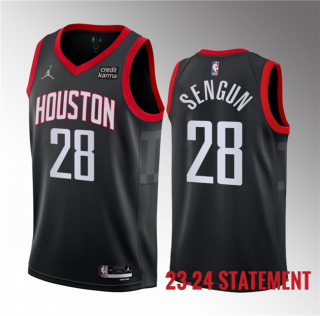 Men's Houston Rockets #28 Alperen Sengun Black 2023 Statement Edition Stitched Basketball Jersey