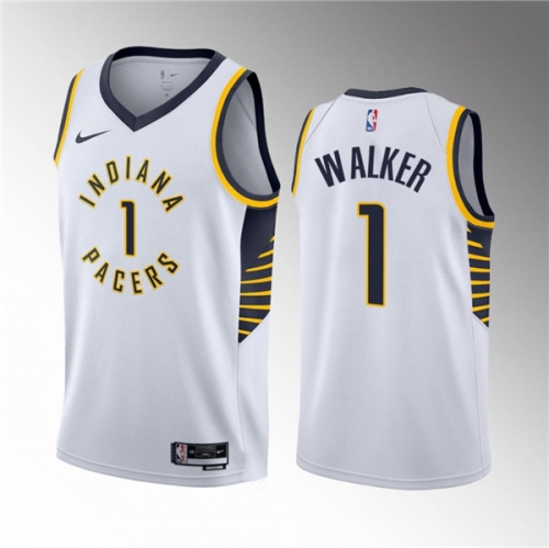 Men's Indiana Pacers #1 Jarace Walker White 2023 Draft Association Edition Stitched Basketball Jersey