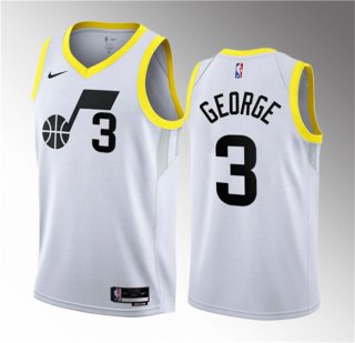 Men's Utah Jazz #3 Keyonte George White 2023 Draft Association Edition Stitched Basketball Jersey