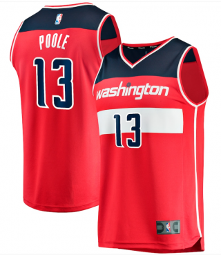 Men' Washington Wizards #13 Jordan Poole Red Icon Edition Stitched Jersey