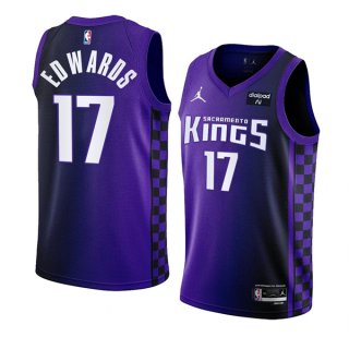 Men's Sacramento Kings #17 Kessler Edwards Purple 2023-24 Statement Edition Swingman Stitched Jersey