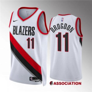 Men's Portland Trail Blazers #11 Malcolm Brogdon White Association Edition Stitched Basketball Jersey