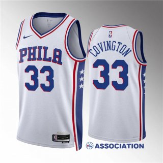 Men's Philadelphia 76ers #33 Robert Covington White Association Edition Stitched Jersey