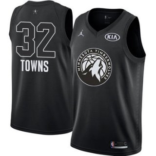 Nike Timberwolves #32 Karl-Anthony Towns Black NBA Jordan Swingman 2018 All-Star Game Jersey