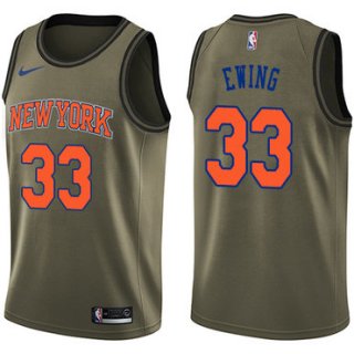 Nike New York Knicks #33 Patrick Ewing Green Salute to Service NBA Swingman Jersey