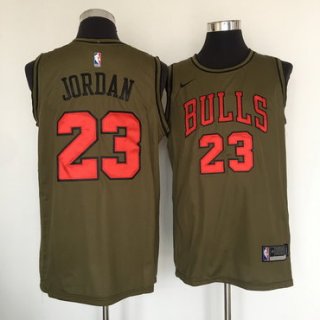 Chicago Bulls #23 Michael Jordan Olive Nike Swingman Jersey