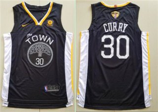 Nike Golden State Warriors #30 Stephen Curry Black City Edition 2018 NBA Finals Nike Swingman Jersey