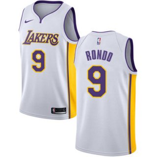 Nike Los Angeles Lakers #9 Rajon Rondo White NBA Swingman Association Edition Jersey