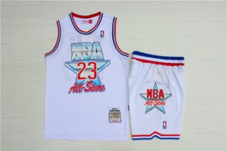 Bulls #23 Michael Jordan White 1992 All-Star Hardwood Claasics Jersey(With Shorts)