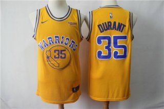 Nike Warriors 35 Kevin Durant 2019 Gold NBA Swingman City Edition Jersey