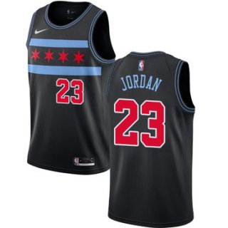 Men's Nike Chicago Bulls #23 Michael Jordan Bulls City Edition Authentic Black NBA Jersey