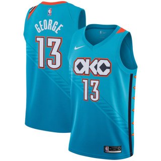 Nike NBA Oklahoma City Thunder #13 Paul George Jersey 2018-19 New Season City Edition Blue Jersey