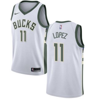 Nike Bucks #11 Brook Lopez White NBA Swingman Association Edition Jersey