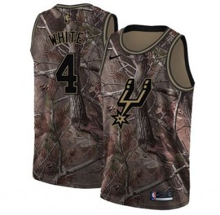 Men's Nike San Antonio Spurs #4 Derrick White Camo Basketball Swingman Realtree Collection Jersey