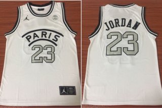 Paris Saint-Germain 23 Michael Jordan White Fashion Jersey