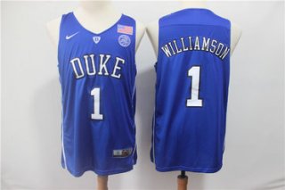 Duke Blue Devils 1 Zion Williamson Blue College Basketball Jersey