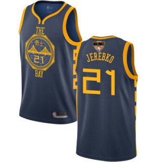 Warriors #21 Jonas Jerebko Navy 2019 Finals Bound Basketball Swingman City Edition 2018-19 Jersey