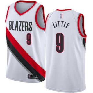 Blazers #9 Nassir Little White Basketball Swingman Association Edition Jersey