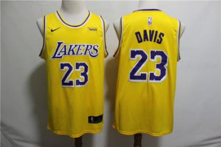 Lakers 23 Anthony Davis Yellow Nike Swingman Jersey