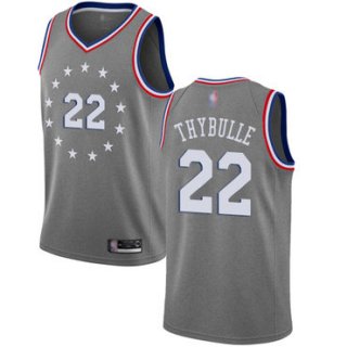 76ers #22 Mattise Thybulle Gray Basketball Swingman City Edition 2018-19 Jersey