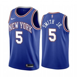 Nike Knicks #5 Dennis Smith Jr. Navy 2019-20 Statement Edition NBA Jersey