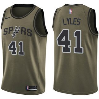 Nike Spurs #41 Trey Lyles Green NBA Swingman Salute to Service Jersey