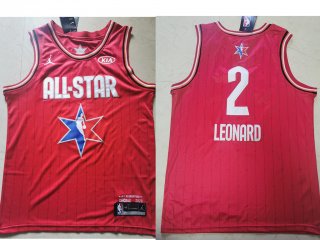 Men's Los Angeles Clippers #2 Kawhi Leonard Red Jordan Brand 2020 All-Star Game Swingman Stitched NBA Jersey