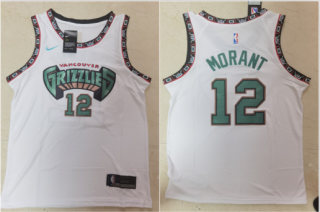 Men's Memphis Grizzlies #12 Ja Morant White Nike 2019 Hardwood Classics Green Throwback Swingman Jersey