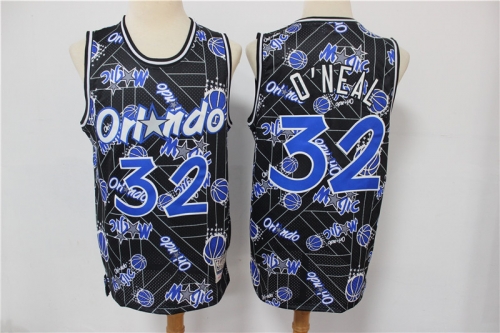 Men's Orlando Magic #32 Shaquille O'neal Black Tear Up Pack Mitchell & Ness Swingman Jeresy