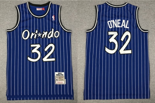 Men's Orlando Magic #32 Shaquille O'neal 1994-95 Purple Hardwood Classics Soul Swingman Throwback Jersey