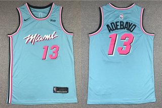 Men's Miami Heat #13 Bam Adebayo Light Blue 2019 Nike Swingman Stitched NBA Jersey With The Sponsor Logo