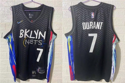 Men's Brooklyn Nets #7 Kevin Durant NEW Black 2021 City Edition Swingman Stitched NBA Jersey