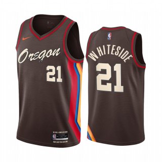 Nike Blazers #21 Hassan Whiteside Chocolate NBA Swingman 2020-21 City Edition Jersey