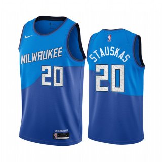 Nike Bucks #20 Nik Stauskas Blue NBA Swingman 2020-21 City Edition Jersey