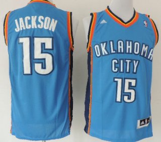 Oklahoma City Thunder #15 Reggie Jackson Revolution 30 Swingman Blue Jersey