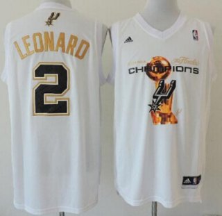 San Antonio Spurs #2 Kawhi Leonard Revolution 30 Swingman 2014 Champions White Jersey