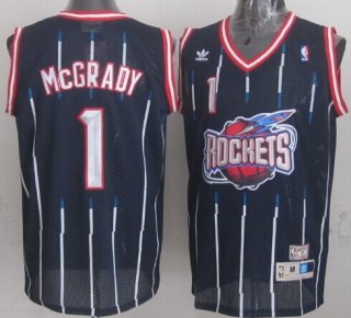 Houston Rockets #1 Tracy McGrady ABA Hardwood Classic Swingman Navy Blue Jersey