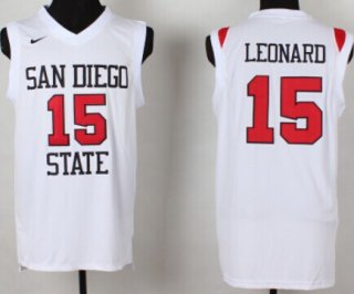 San Diego State University #15 Kawhi Leonard White Jersey