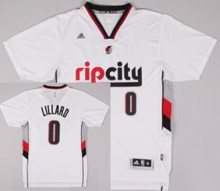 Portland Trail Blazers #0 Damian Lillard Rip City Revolution 30 Swingman 2014 New White Short-Sleeved Jersey