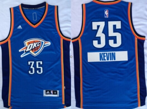 Oklahoma City Thunder #35 Kevin Durant Revolution 30 Swingman 2014 Christmas Day Blue Jersey