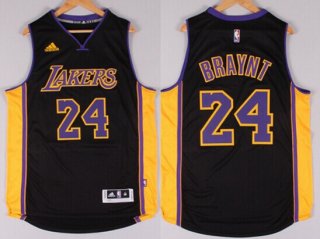 Los Angeles Lakers #24 Kobe Bryant Revolution 30 Swingman 2014 New Black With Purple Jersey