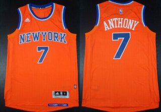 New York Knicks #7 Carmelo Anthony Revolution 30 Swingman 2014 New Orange Jersey