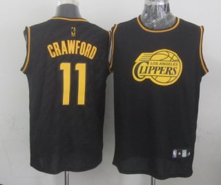 Los Angeles Clippers #11 Jamal Crawford Revolution 30 Swingman 2014 Black With Gold Jersey