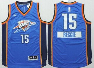 Oklahoma City Thunder #15 Reggie Jackson Revolution 30 Swingman 2014 Christmas Day Blue Jersey