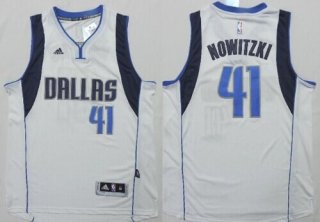 Dallas Mavericks #41 Dirk Nowitzki Revolution 30 Swingman 2014 New White Jersey