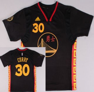 Golden State Warriors #30 Stephen Curry Revolution 30 Swingman 2015 Chinese Black Fashion Jersey